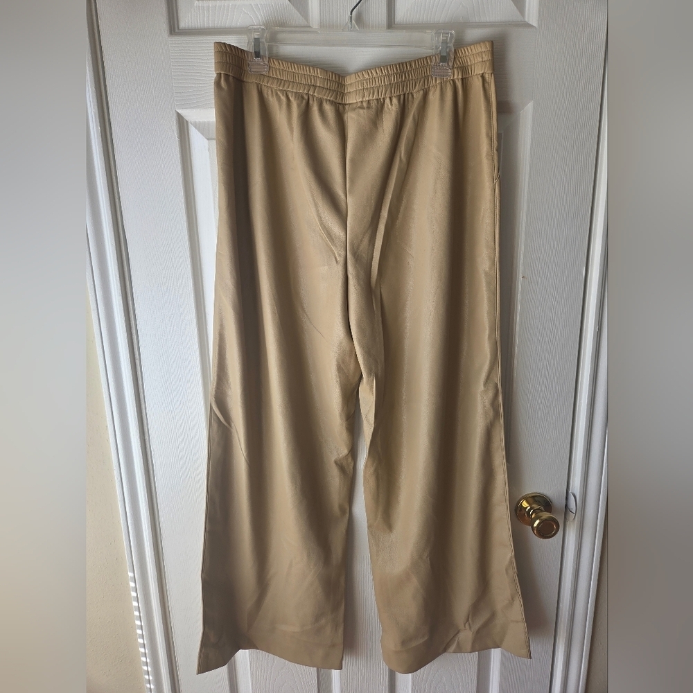 VELVET Graham and Spencer XL Vegan Leather Pants NWT Faux Leather Cream - Picture 4 of 11